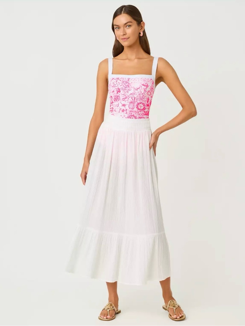 NWT. Lilly Pulitzer White Enzo Maxi Cover Up Skirt. Size Small